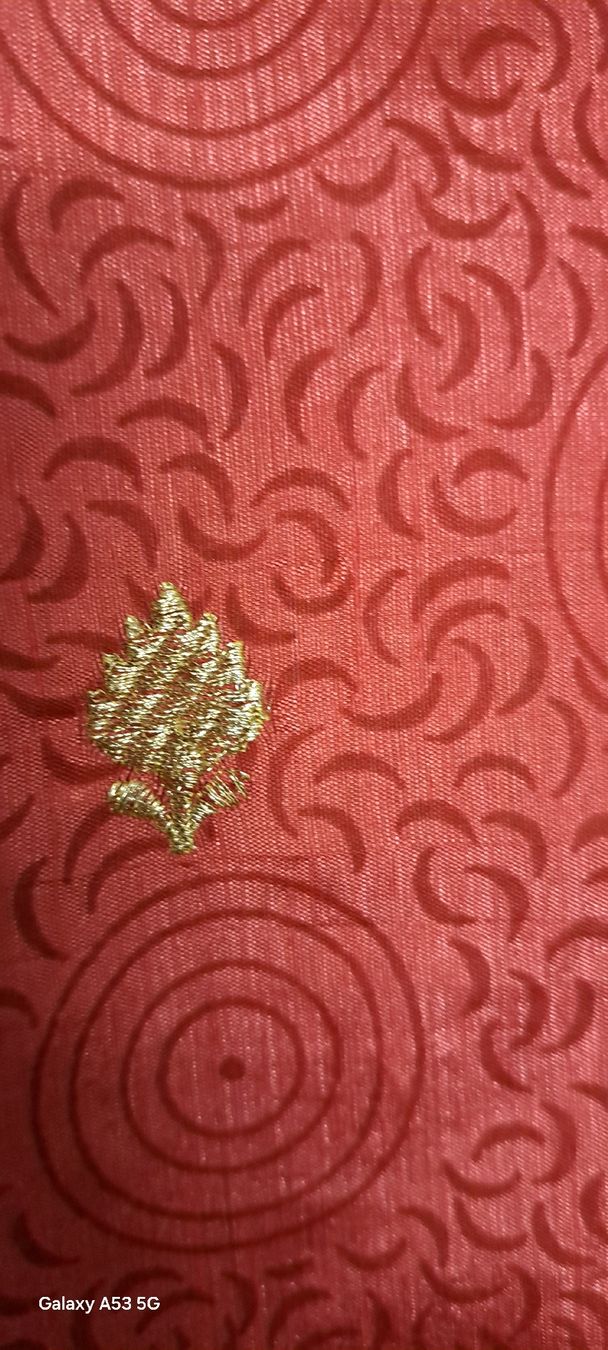 Tessuti: Elegantes Altrosa farbe  Sari mit Goldmuster ,MIT Bluse – Usato da Bern venduto da mahilini 2