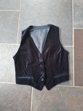 Gilet en velours bleu foncé pour femme, taille M