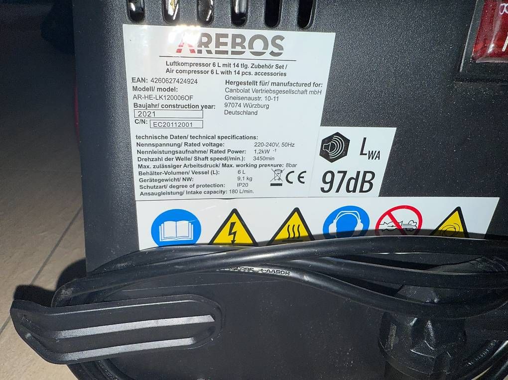 Compressori: Aerobos Luftkompressor - 8 bar, 6 l Tank – Usato da Weite venduto da rickBAT 2
