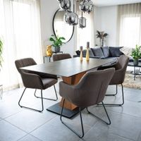 21337 - 6x Esszimmerstuhl MULA – Webstoff Anthrazit
