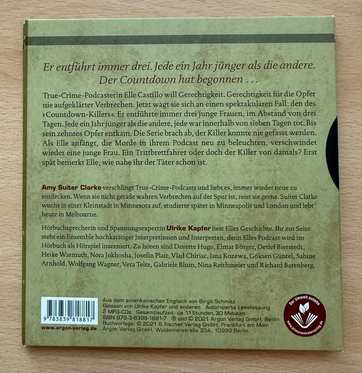 Audiolibri: Amy Suiter Clarke - Der Countdown Killer – Usato da Liestal venduto da 99katzen 1