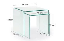 2er-Set edle Monoblock Glas-Satztische – Top Zustand