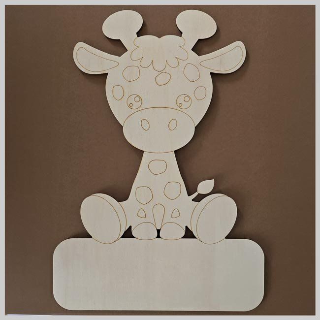 Kit bricolage: Geburtstafel "Giraffe" zum selber machen – Nuovo e nell'imballaggio originale da Schwyz venduto da Riba6367