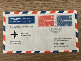 Erstflug von Trans Canada Airlines Zürich-Montreal 1958