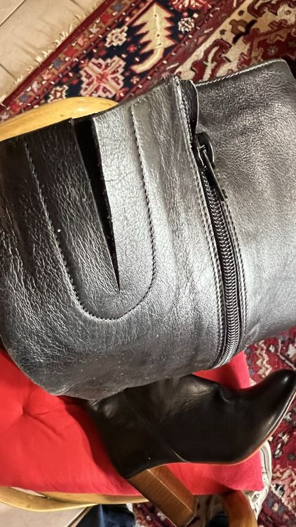 Lederstiefel echt Leder Gr. 38 schwarz 8
