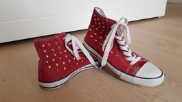 Alltagsschuhe Nieten rot gold 40