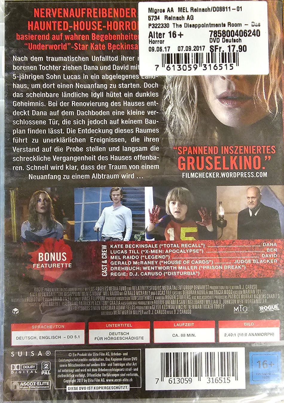 Tutti i DVDs: The Disappointments Room – Nuovo e nell'imballaggio originale da Wahlen b. Laufen venduto da Cg10 1