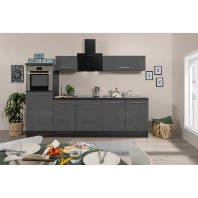 Komplettküchen: 728 - Küchenzeile Singleküche Küche 270cm Eiche/Grauglanz – Neu und originalverpackt aus Wallenwil von toesstalvertrieb 2