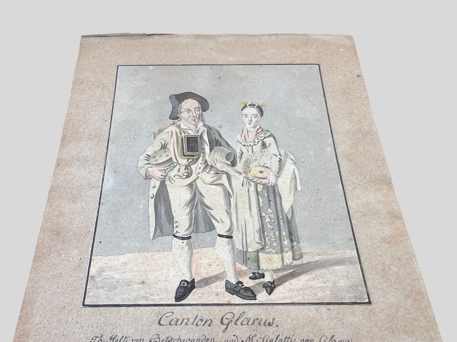 Dipinti: AB 1.- Aquarell - Glarus - 18. Jh. – Usato da Wohlenschwil venduto da Amadeus-Auctions 3