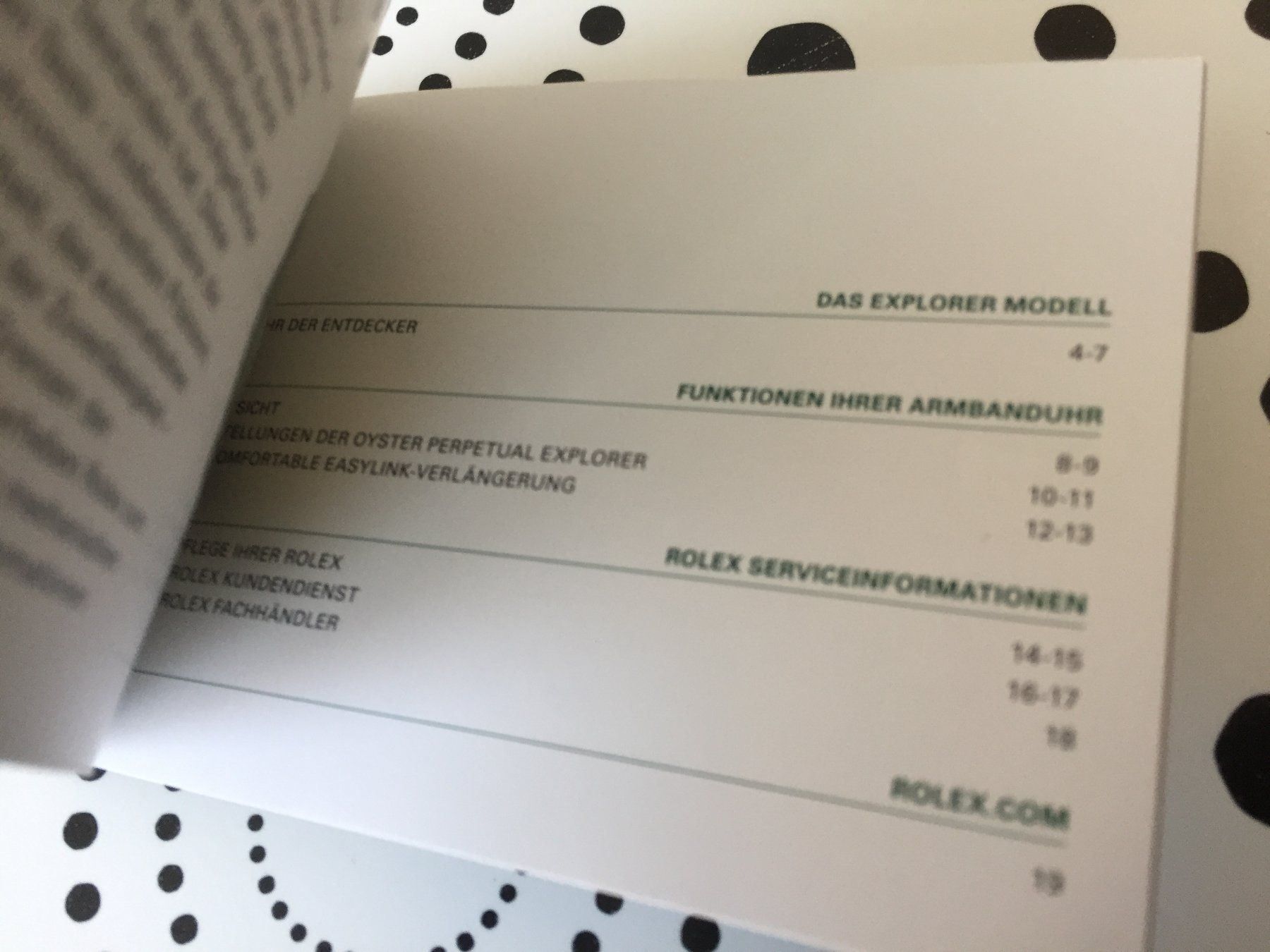 Dokumente: ROLEX EXPLORER - OPERATING INSTRUCTIONS - DE !!! – Neu (gemäss Beschreibung) aus Epalinges von dream-watch 1
