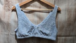 🎉 Frottee Bralette / Crop Top - S - Hellblau