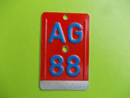Velonummer / Fahrradnummer AG 88