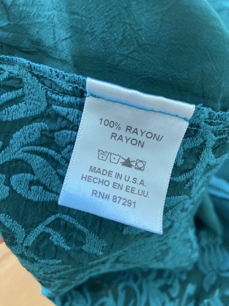 Camicette: Johnny Was Floral Embroidered Teal Blouse Bluse – Usato da Münchenstein venduto da B771 6