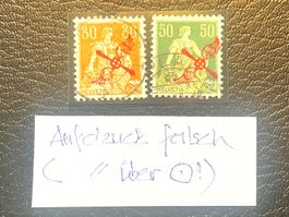 Flugpost F1 & F2 gestempelt ʘ - Aufdruck schön aber falsch