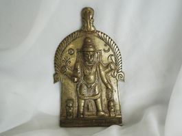 Virabhadra Messing Bronze Relief Indien Tafel 17 cm