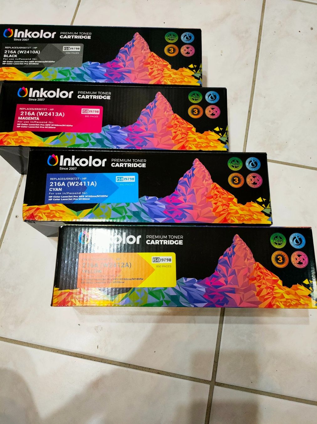 Cartucce per stampanti & toner: Toner von Inkolor 216A / 4 Farben – Usato da Bronschhofen venduto da happynews2018