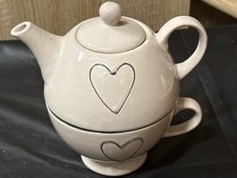 2in1 Porzellan Kaffee oder Teekanne & -tasse, K.WURM