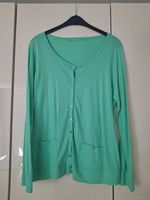 Mintfarbener Cardigan aus Baumwolle, Grosse Grössen