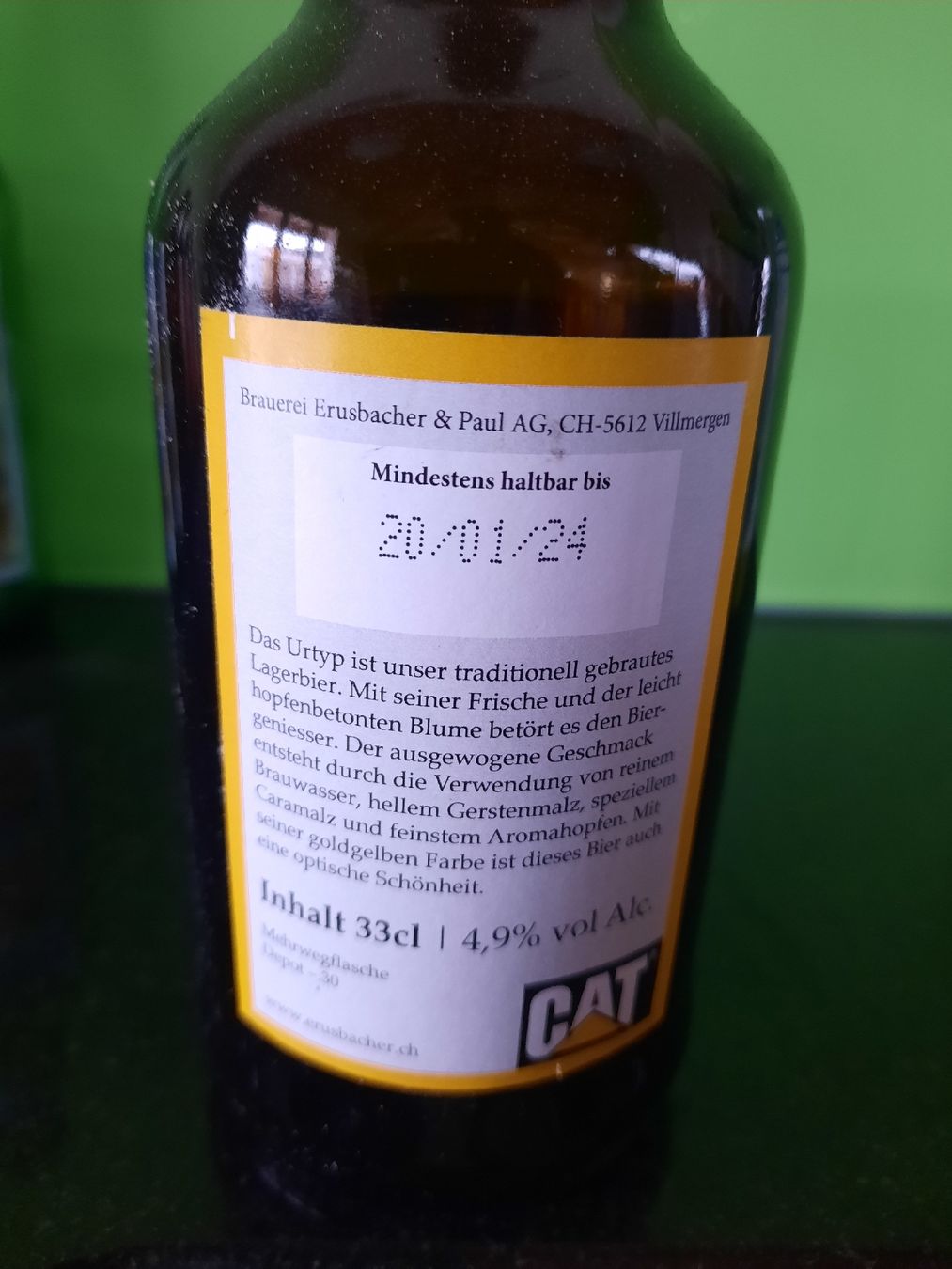 Bicchieri, Caraffe & Bottiglie: CAT Caterpillar Bierflasche leer – Usato da Wattwil venduto da Parase 2