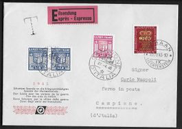 1945 Expr. Brief Schaan nach Campione nachtaxiert Top ab 1.-