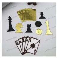 Neues Stanzschablonen-Set Schach, Poker