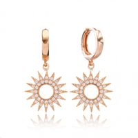Ohrringe Creole 925 roségold Zirkonia Sonne Stern filigran