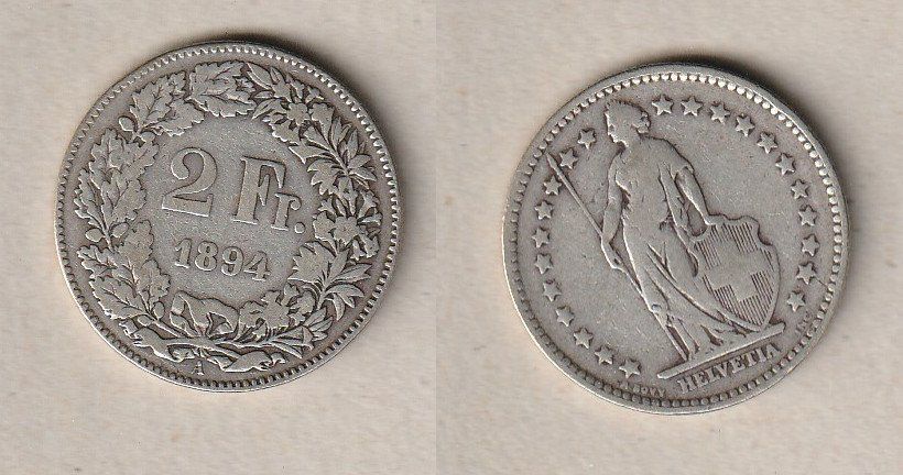 Tutti le monete: 2 Franken 1894 – Usato da Allschwil venduto da Coinfreak