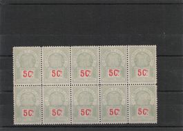 Stempelmarke St.Gallen 5 Cts. im 10er Block , Postfrisch