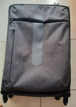 Grauer Reise Trolley Koffer mit Rollen, Top Zustand!