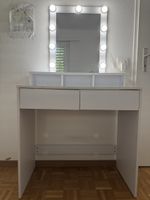 Schminktisch mit Spiegel und LED Beleuchtung weiss gebraucht
