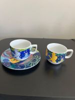 Bopla 2 Kaffetassen "Weltraum" Design, Sammeltassen Set