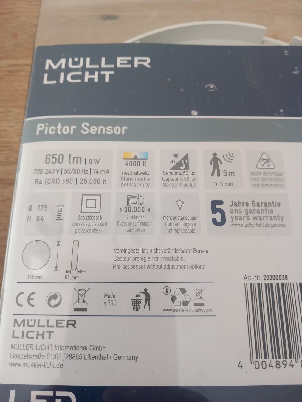 Lampadari & plafoniere: LED Deckenleuchte 9W mit Sensor – Nuovo e nell'imballaggio originale da Thun venduto da Beroshop 2