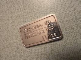 Lingot Degussa 1 Ounce 1 Unze Silber Argent 999 silver 31g