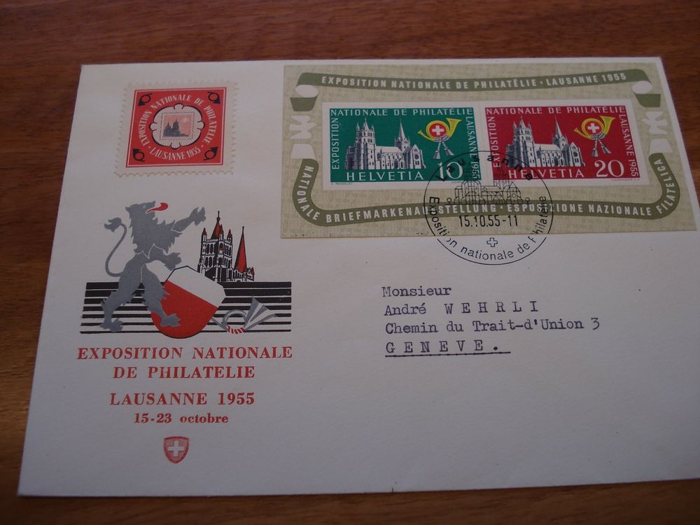 Brief Block Expo Lausanne, 1955, Sonderstempel, Vignette | Kaufen auf ...