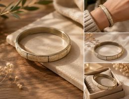 Bracelet vintage os et laiton