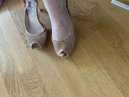 Schuhe Miss Zurich Pumps Peeptoe Gr. 37 Leder Italien