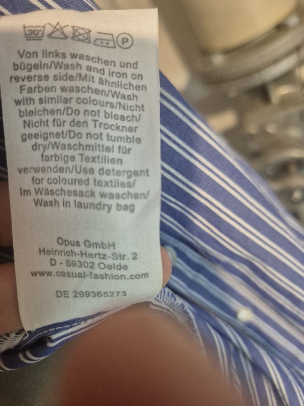 Opus Camicette: Bluse Opus gestreift mit Bindegurt blau Grösse 40 – Usato da Zürich venduto da Drago670 5