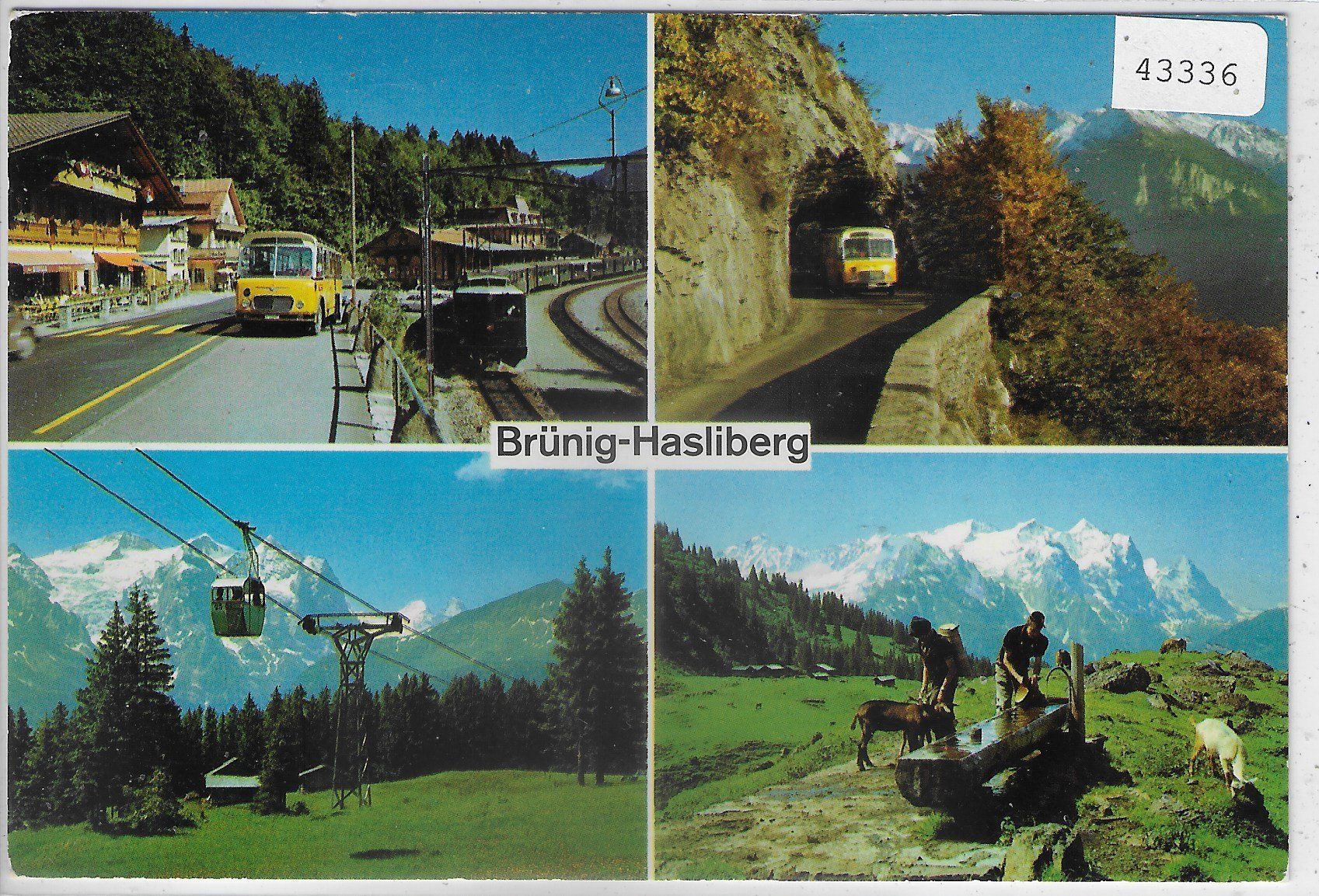Cartoline postali: Brünig-Hasliberg - Postauto, Gondelbahn – Usato da Ettingen venduto da Kartenplanet