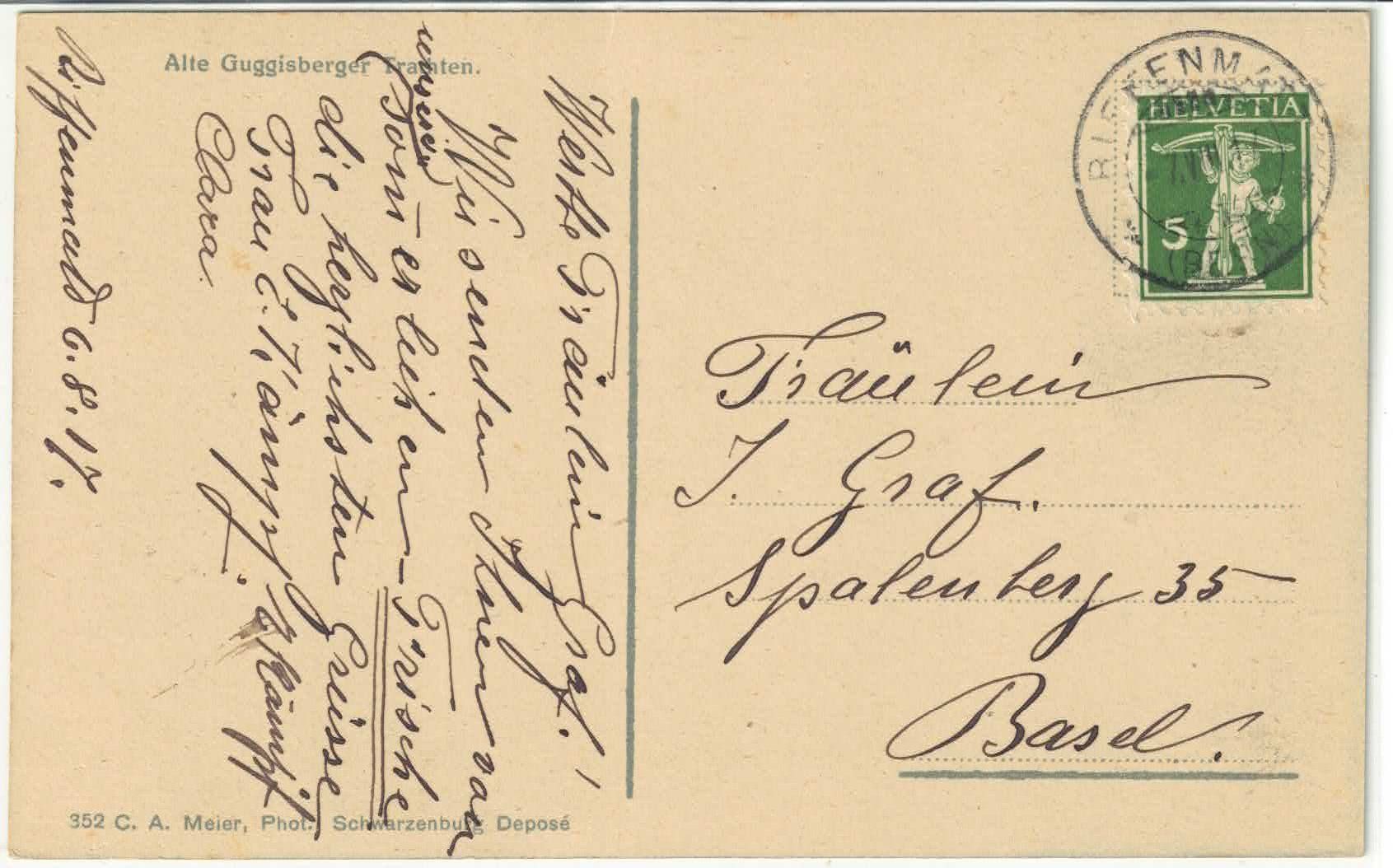 Cartoline postali: s'Vreneli ab em Guggisberg - Trachten - Litho – Usato da Ettingen venduto da Kartenplanet 1