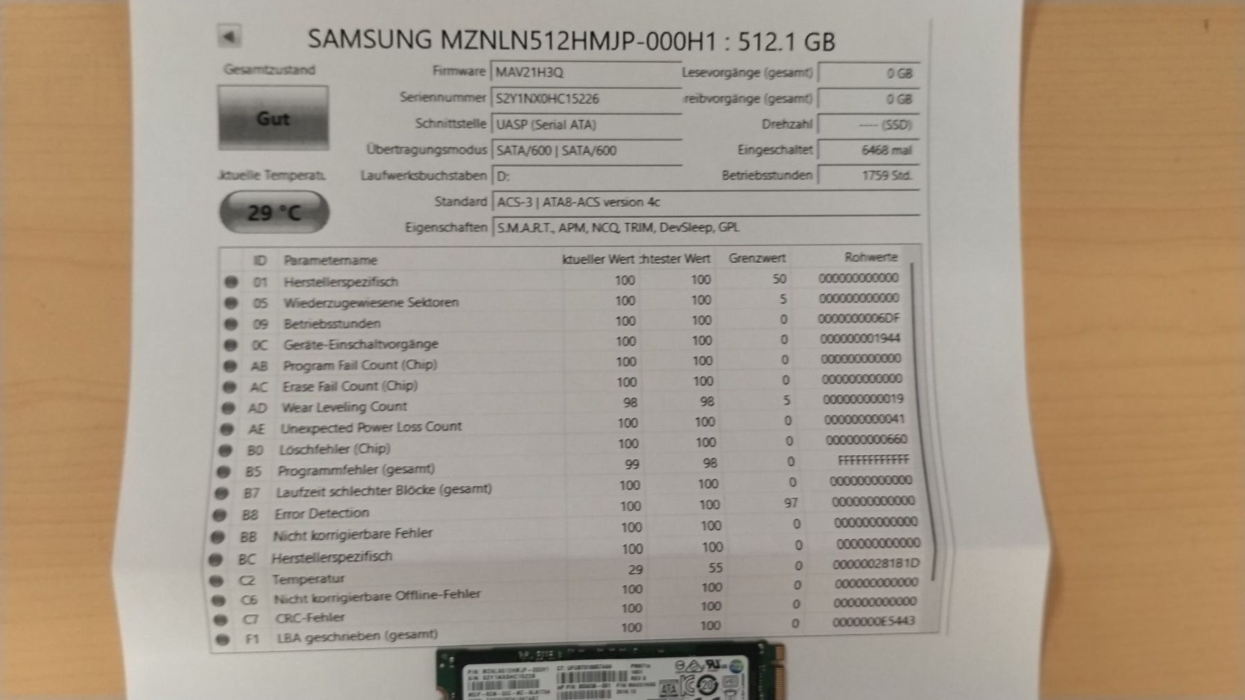 Samsung Dischi rigidi: Samsung SSD M.2 SATA 512GB – Usato da La Rippe venduto da and_fpj9 1