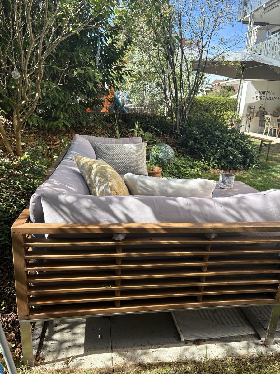 Divani: Gartenlounge Ecksofa Holz und Metall hellgrau gebraucht – Usato da Ehrendingen venduto da ronnym 3