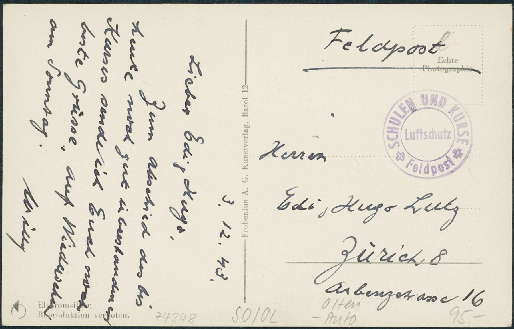Cartoline postali: SO Olten - Militärstempel – Usato da Schindellegi venduto da leecollect 1