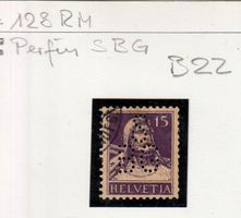 Rollenmarke 128 RM, Perfin B22