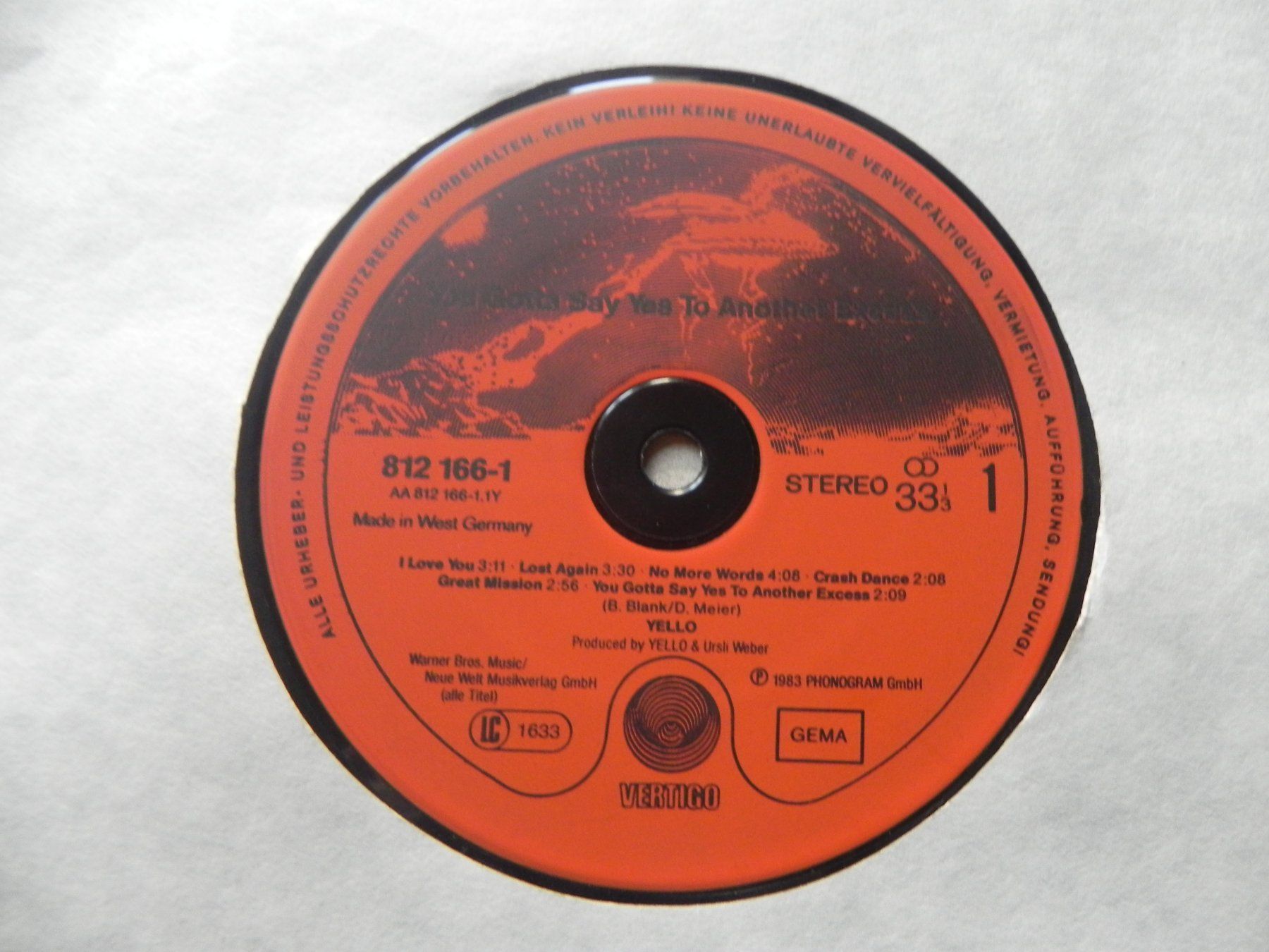 Dischi in vinile: LP Electro Psychadelic Rock CH Yello 1983 D. Meier B.Blank – Usato da Siebnen venduto da krimsie 3