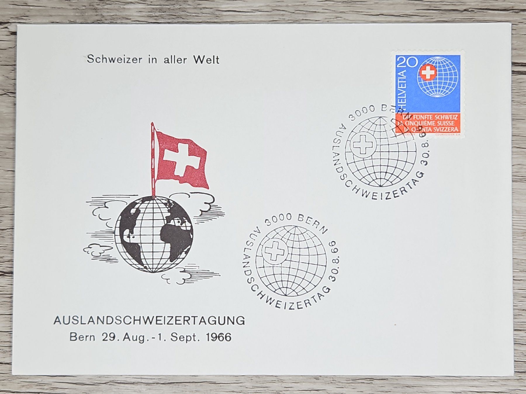 Tutti i francobolli: CL02 Enveloppe + Timbre Suisse 1966 – Usato da Cousset venduto da Patrick_Collections