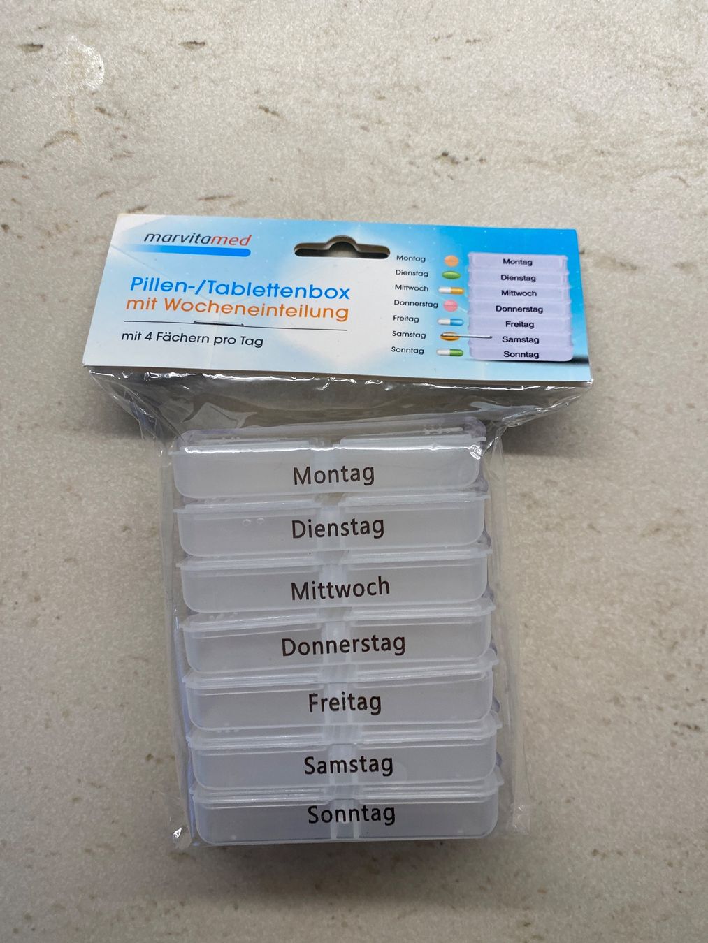 Contenitori & Simili: Pillendose mit Wochen-Einteilung & 4 Fächer pro Tag 💊 – Nuovo e nell'imballaggio originale da Gächlingen venduto da Tara_devi