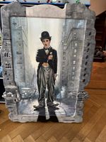 Renato Cassaro Charly Chaplin Kunstwerk auf Leinwand gerahmt
