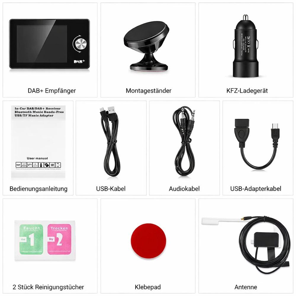 Radio: DAB+ Empfänger mit Antenne Bluetooth Aux Kabel – Nuovo e nell'imballaggio originale da Chiasso venduto da online.shop 5