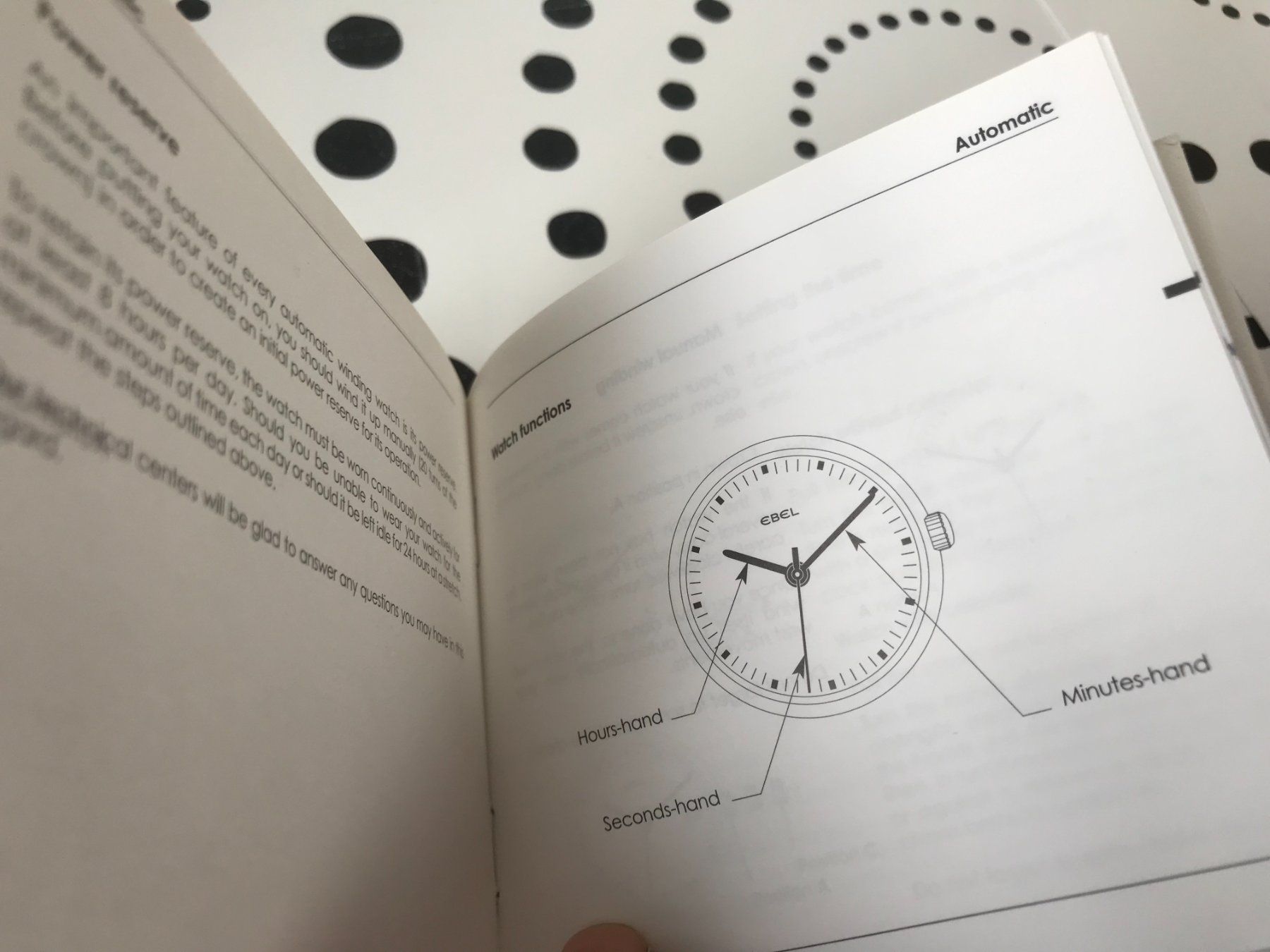 Documenti: EBEL ORIG. - OPERATING INSTRUCTIONS - AUTOMATIC & QUARTZ !!! – Nuovo (secondo la descrizione) da Epalinges venduto da dream-watch 4