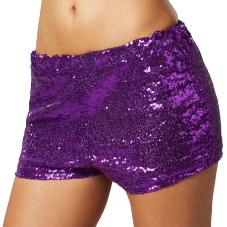 Pailletten-Shorts Lila S